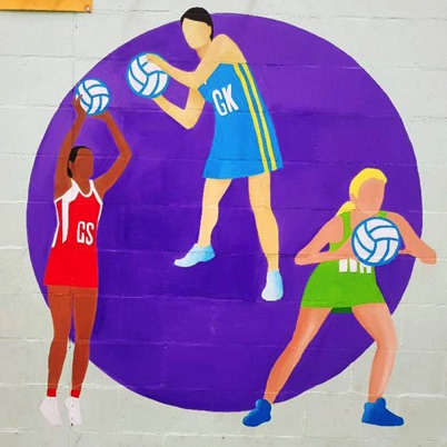 Sports Hall Mural Netball